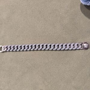 Rustic Cuff, grey silicone rope style bracelet with silver clasp